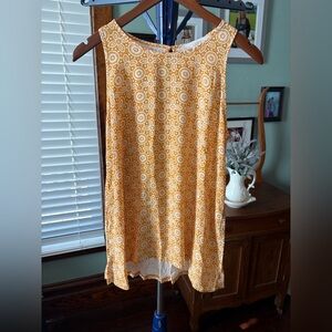 LOFT Sunburst Orange Sleeveless Blouse